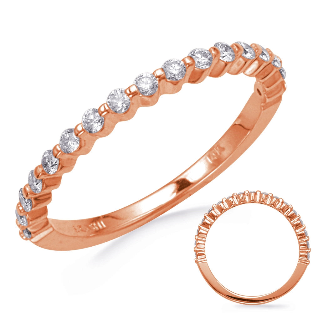 14K Rose Gold Diamond Band