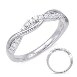 14K White Gold Braided Diamond Band