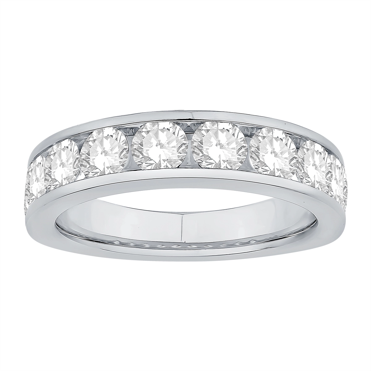 14K White Gold Channel Set Diamond Band