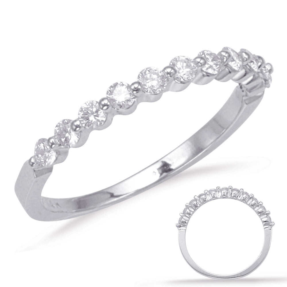 14K White Gold Diamond Band