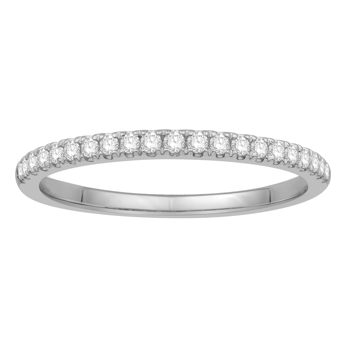 14K White Gold Diamond Band, Prong Set