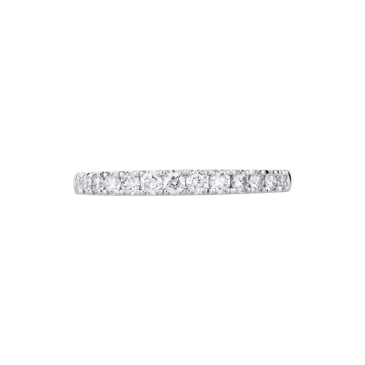 14K White Gold Diamond Band, Prong Set