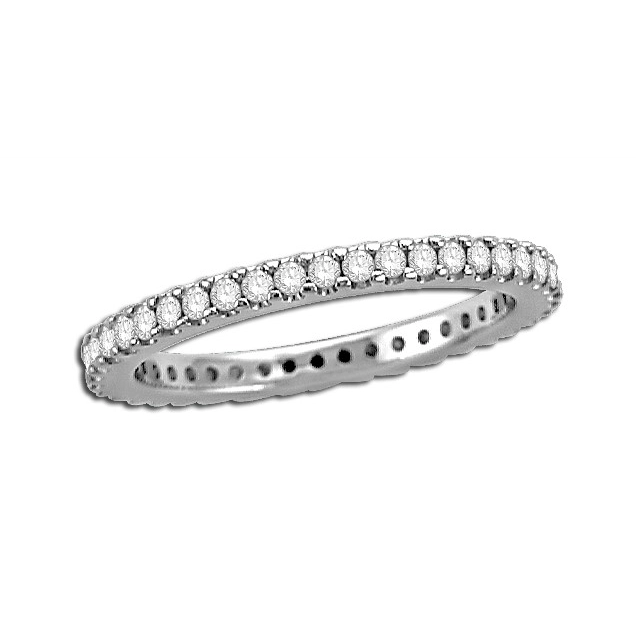 14K White Gold Diamond Eternity Band