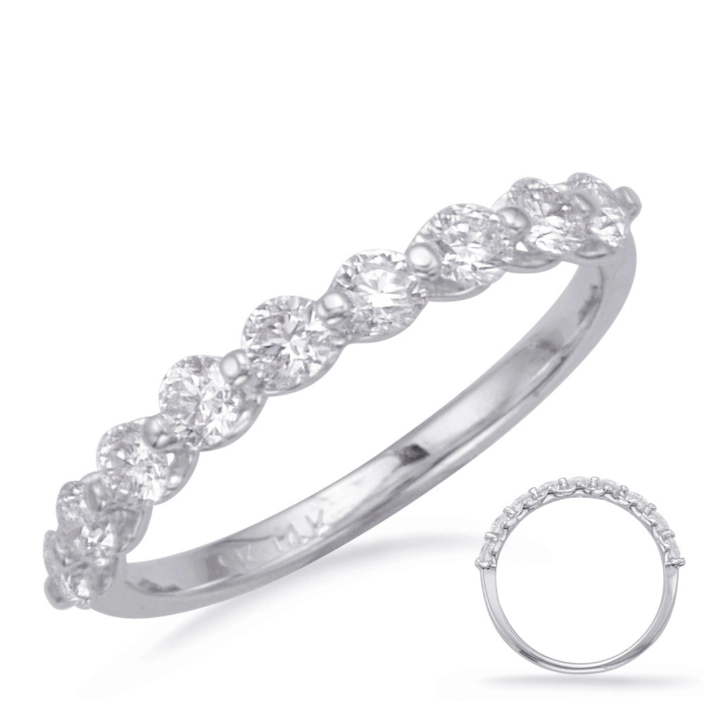 14K White Gold Fancy Diamond Band