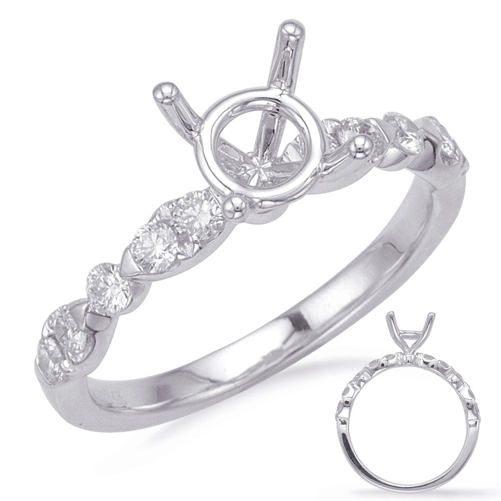 14K White Gold Semi-mount Diamond Ring