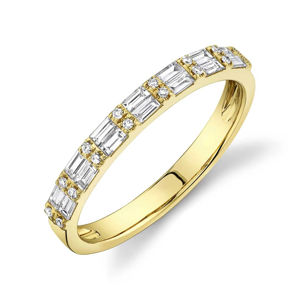 14K Yellow Gold Baguette Diamond Band