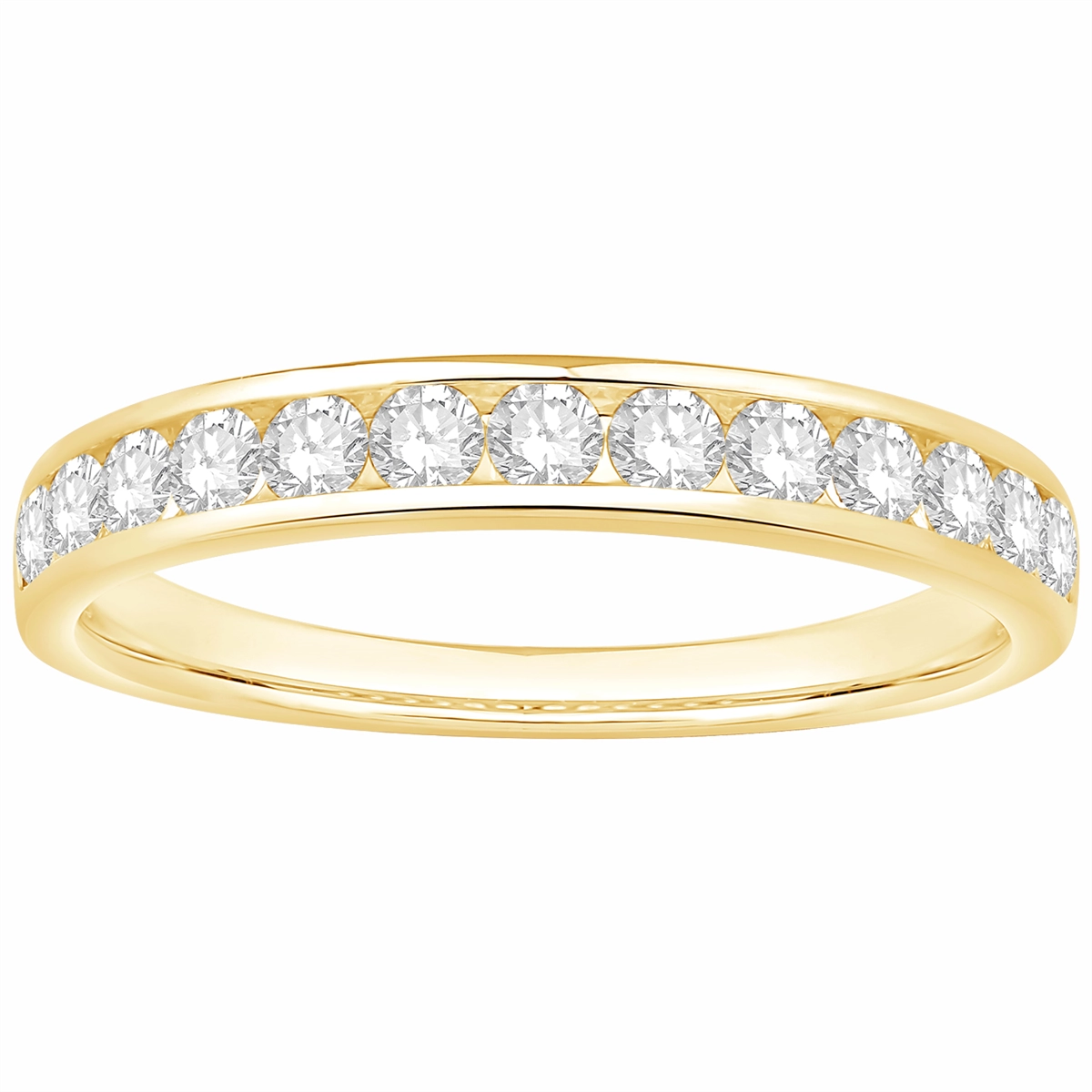 14K Yellow Gold Channel Set Diamond Band