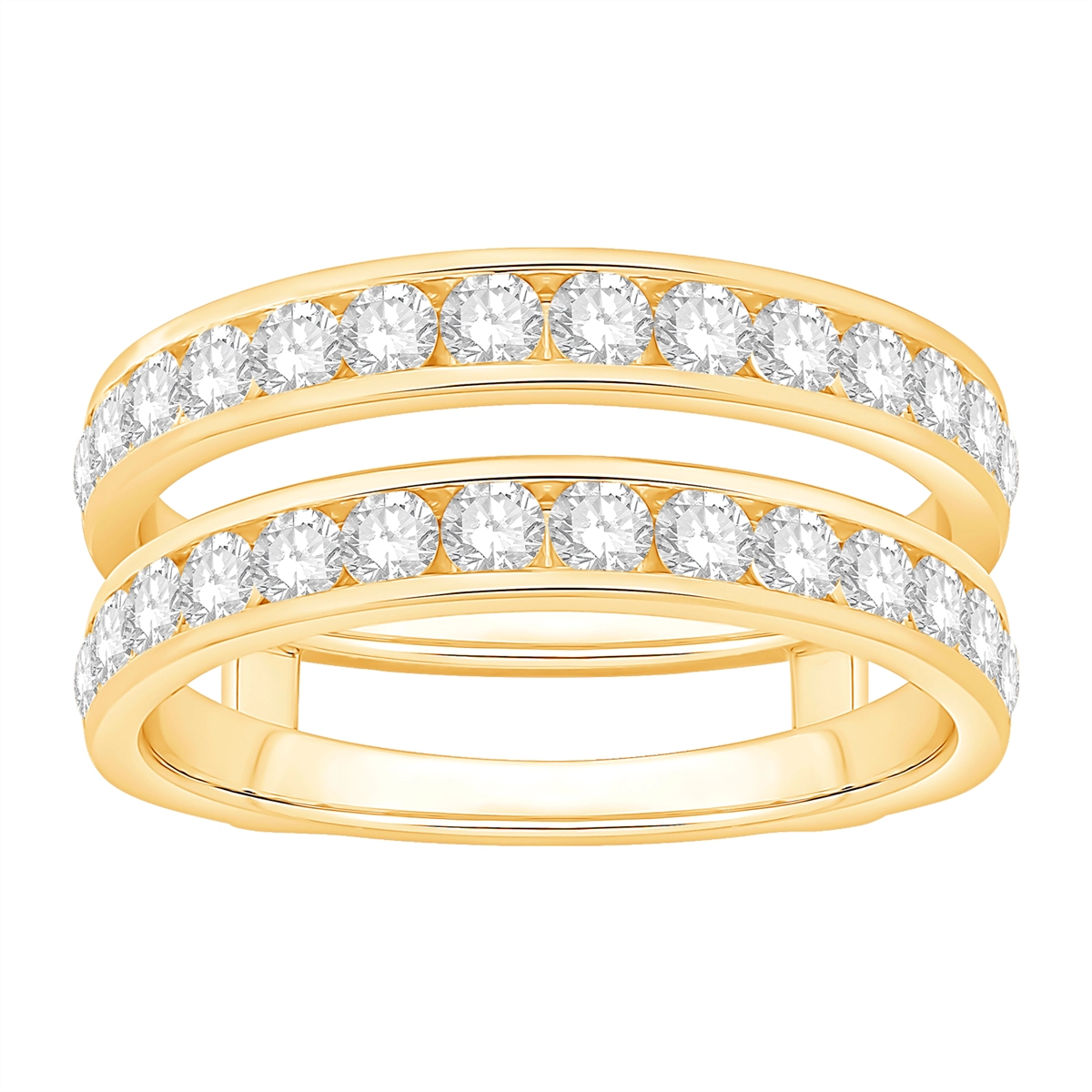 14K Yellow Gold Channel Set Diamond Ring Guard