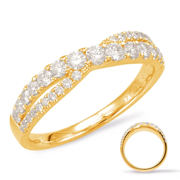 14K Yellow Gold Crossover Diamond Ring