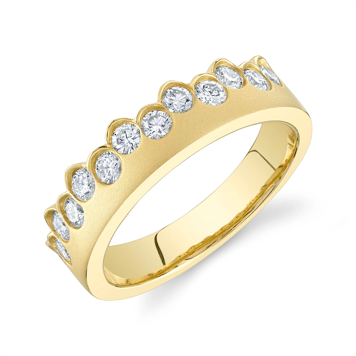 14K Yellow Gold Diamond Bezel Ring