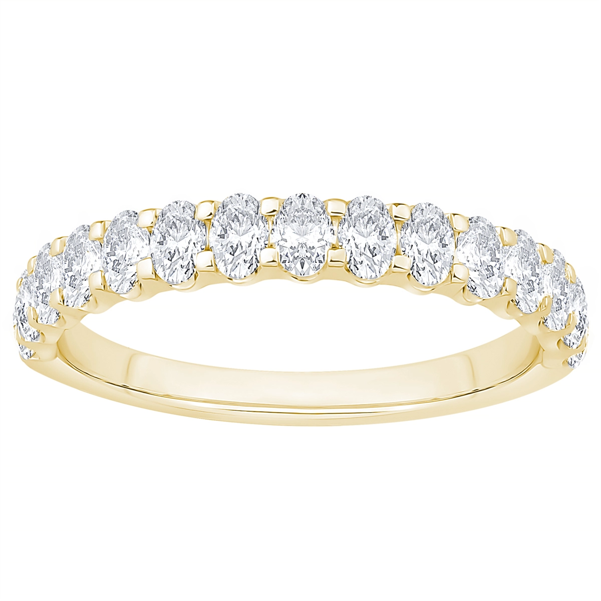 14K Yellow Gold Oval Diamond Band