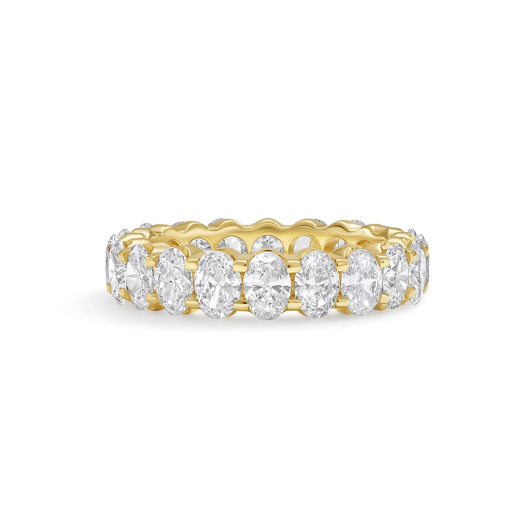 14K Yellow Gold Oval Diamond Eternity Band