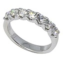 18K White Gold Diamond Band, Prong Set