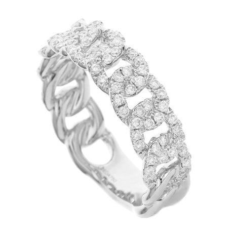 18K White Gold Diamond Link Ring