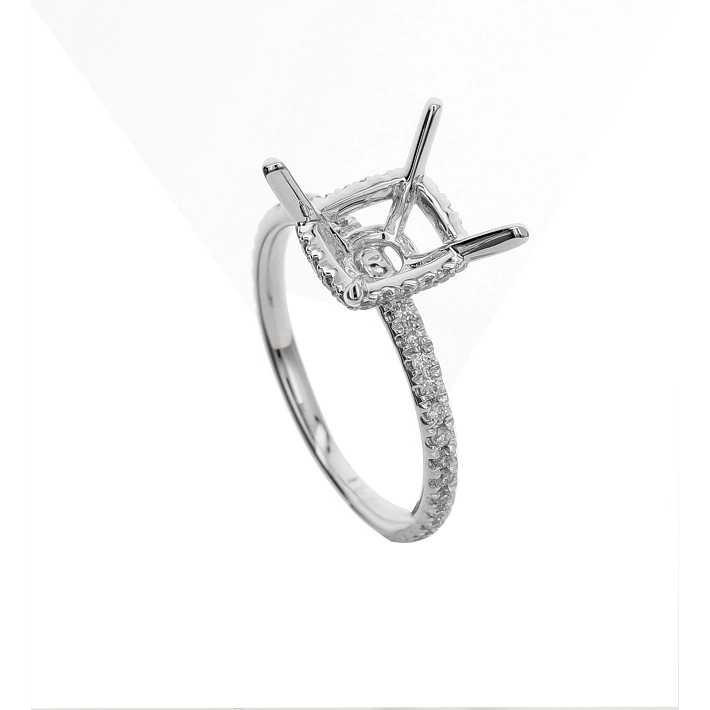 18K White Gold Diamond Semi-mnt