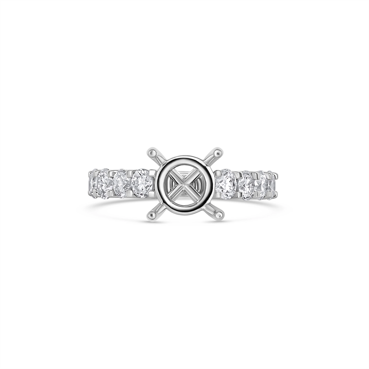 18K White Gold Semi Mount Diamond Ring