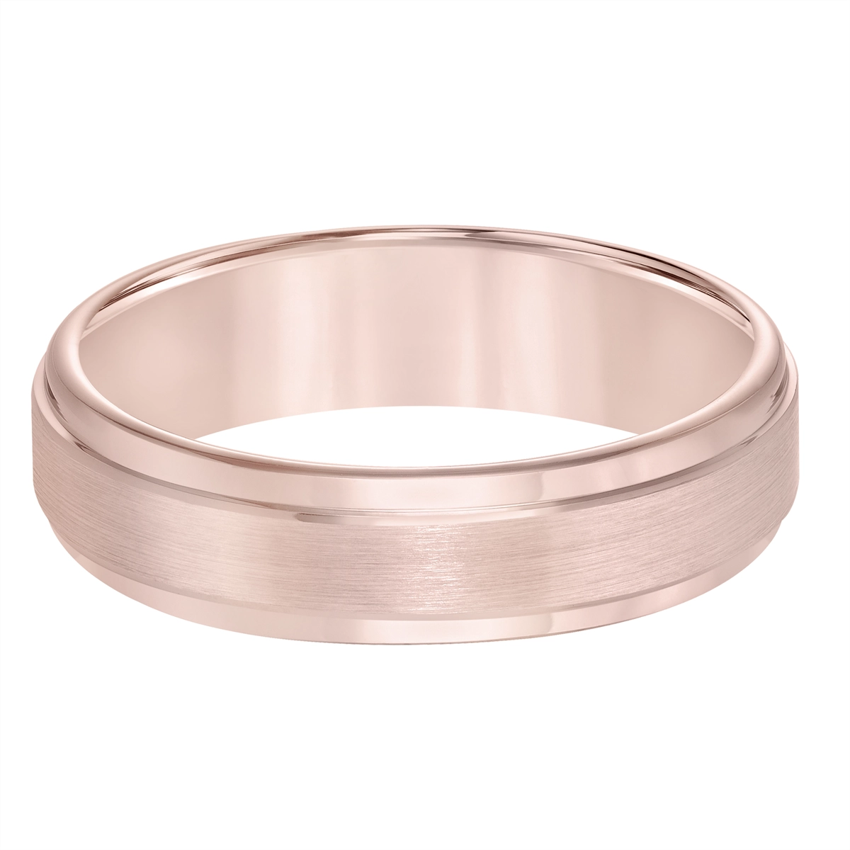 6mm Rose Tungsten Carbide Step Edge Wedding Band