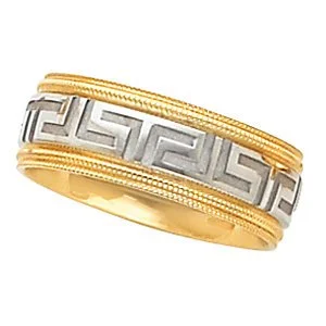 7mm 14k White and Yellow Gold Two Tone Design Band, Size 7