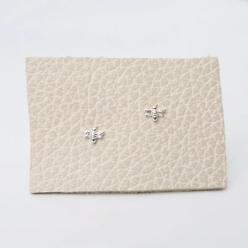 Teeny Tiny Bee Studs - Sterling Silver