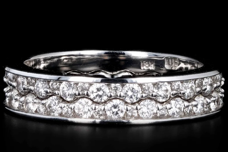 18K White Gold Interlocking Eternity Band Size 7