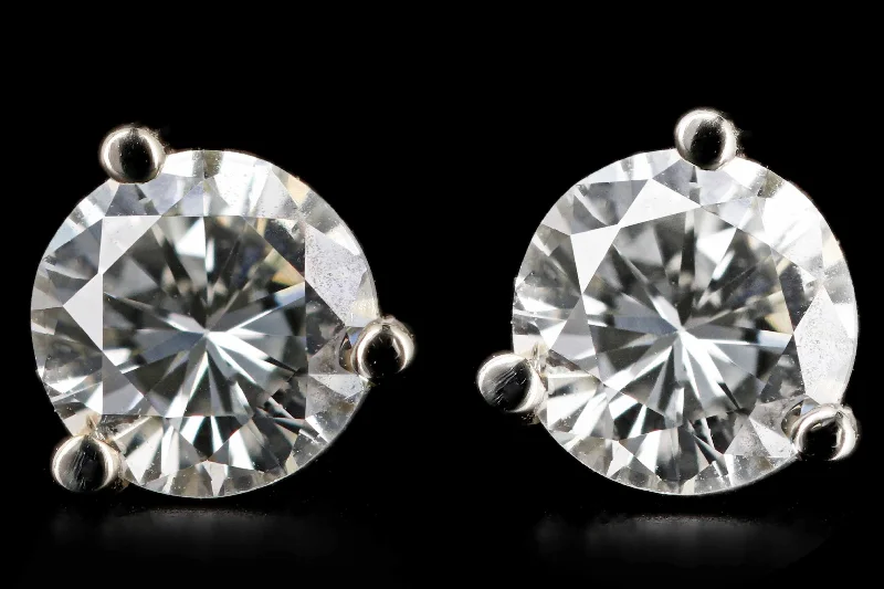 New 14K White Gold .60 Total Carat Weight Martini Studs