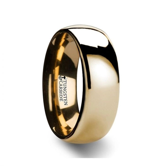 Domed Gold Plated Tungsten Carbide Band