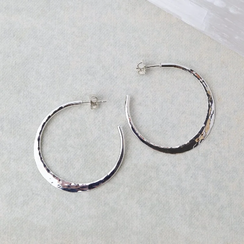 Extra Large Hammered Hoop Earrings