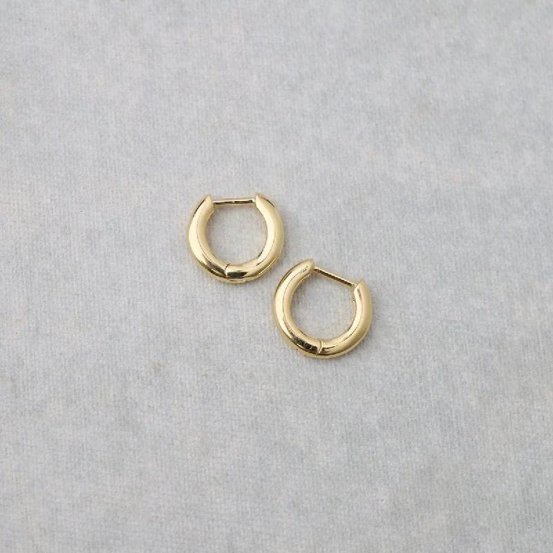 10mm Plain Click Huggie Hoops - Gold Vermeil