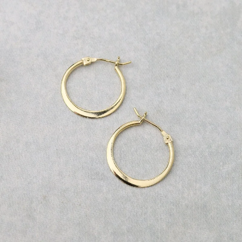 Small Flat Hoops - Gold Vermeil