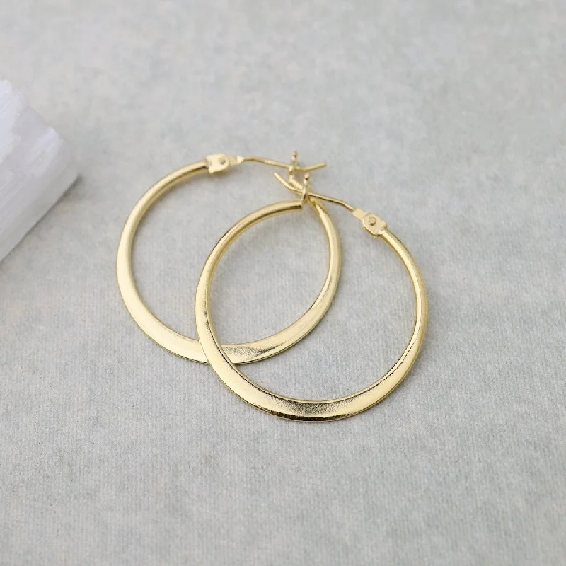 Medium Flat Hoops - Gold Vermeil