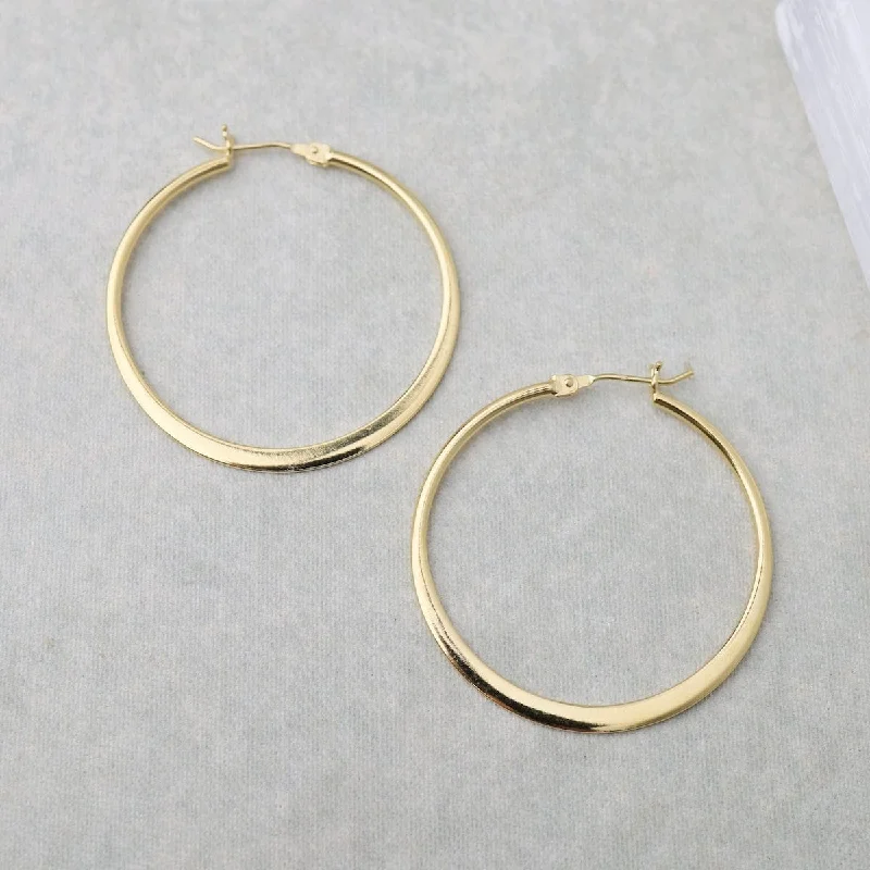 Large Flat Hoops - Gold Vermeil