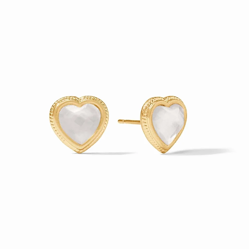 Heart Stud Iridescent Clear Crystal