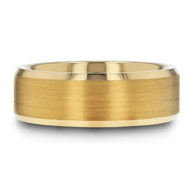 Gold Plated Tungsten 6mm Beveled Band