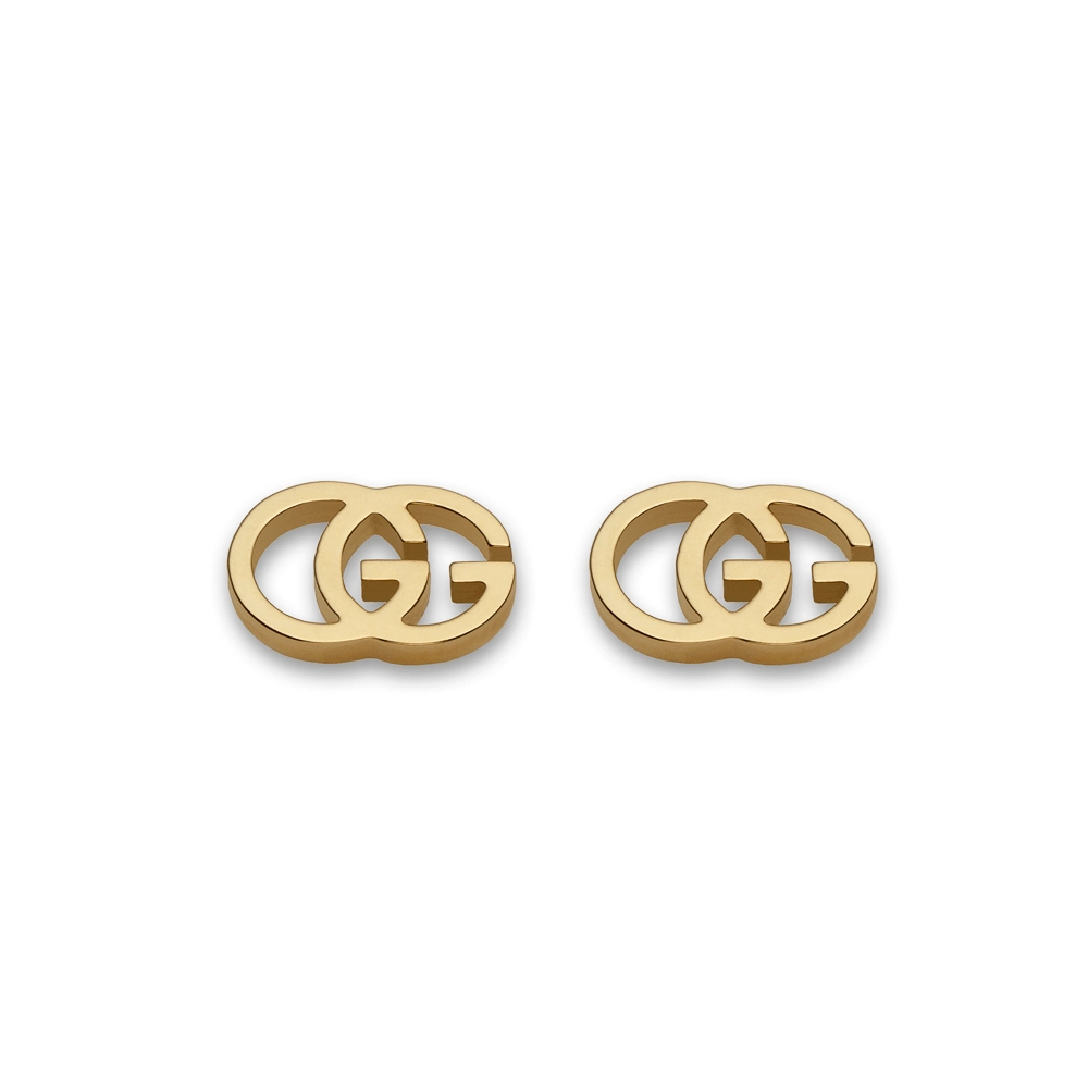 Gucci 18K Yellow Gold GG Running Stud Earrings