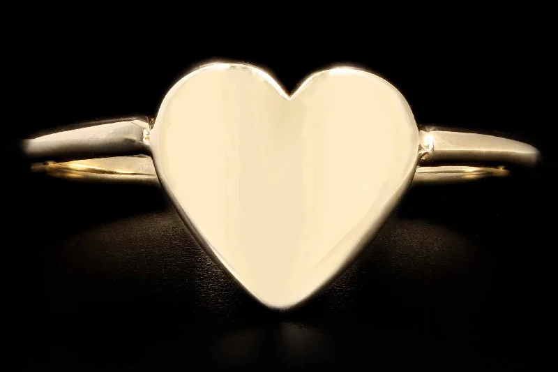 New 14K Gold Heart Signet Ring