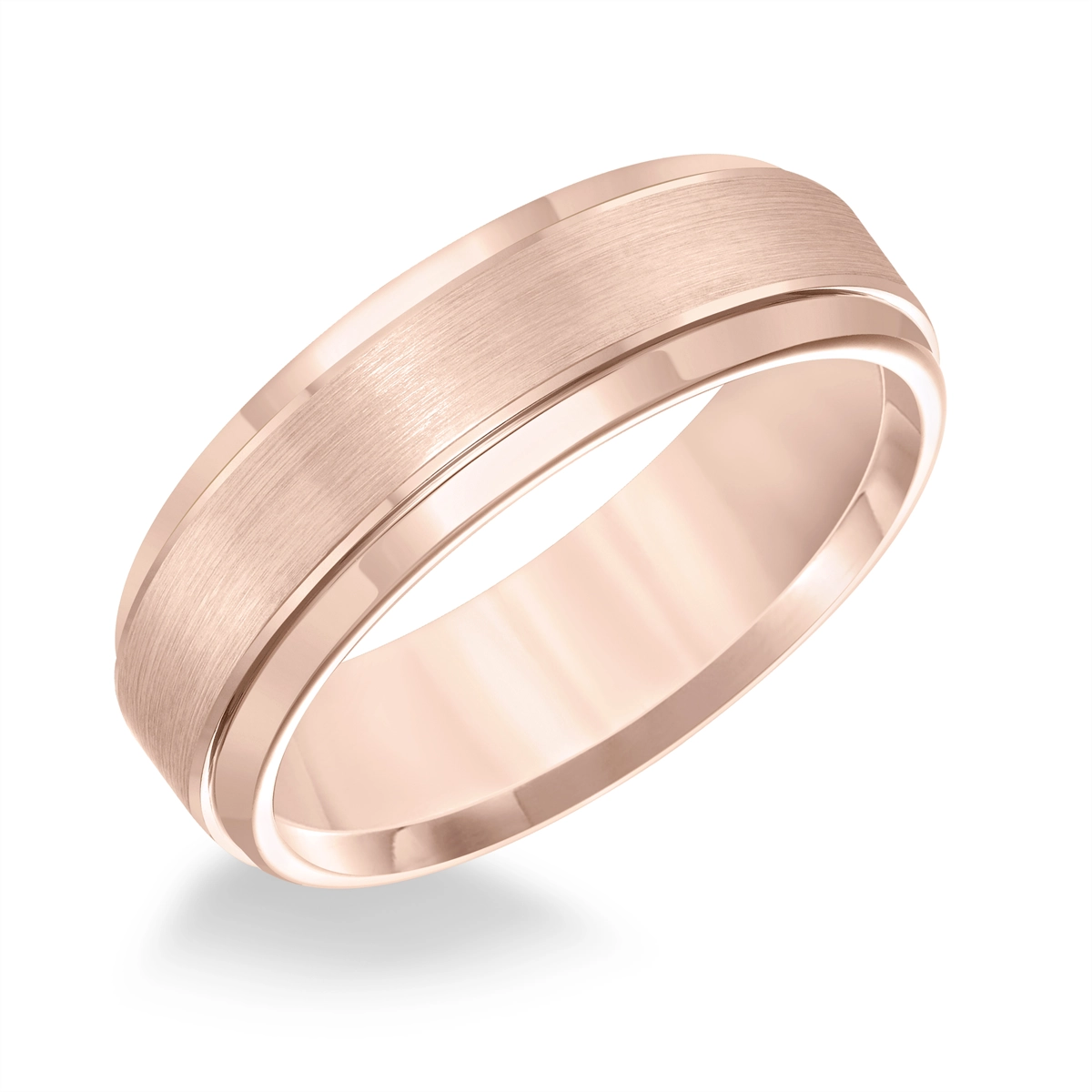 Rose Tungsten Carbide Step Edge Comfort Fit Wedding Band