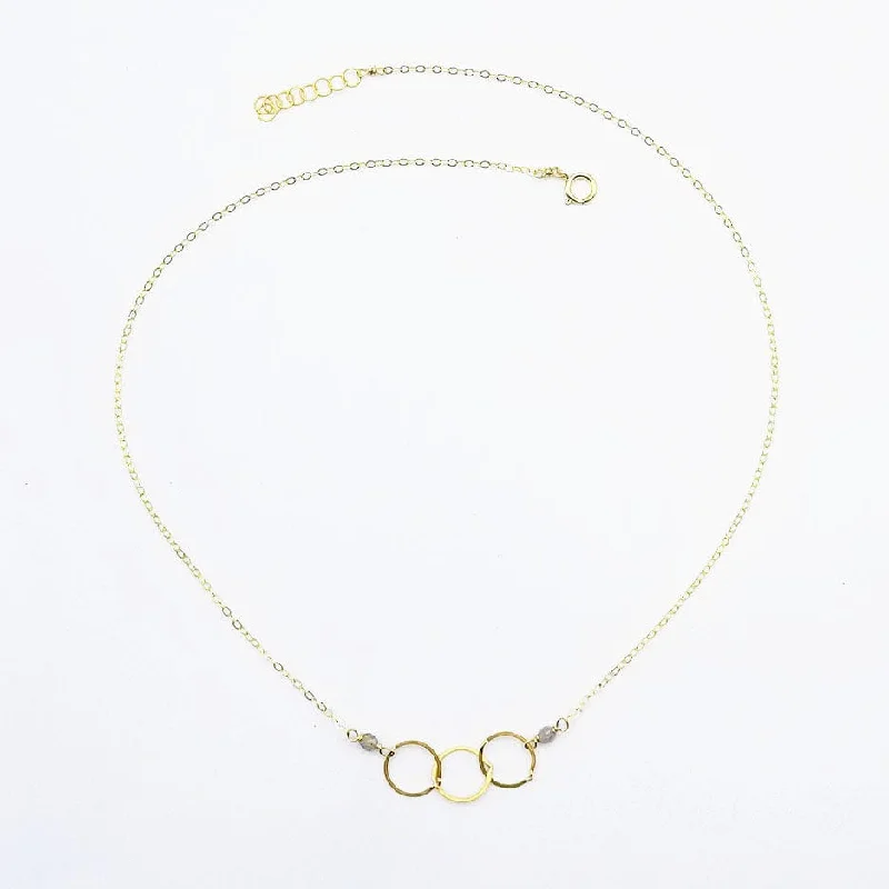 Gold Filled 3 Ring Necklace