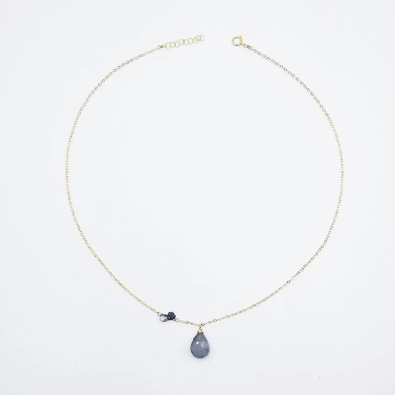 Gold Fill Moss Aquamarine Necklace