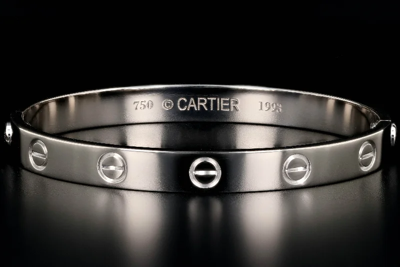 Cartier 18K White Gold Love Bracelet Size 16