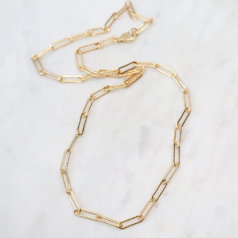 20"  Gold Filled Flat Drawn Cable Chain Necklace