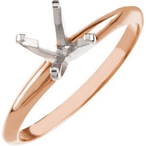 14K Rose Gold Solitaire Ring Mount