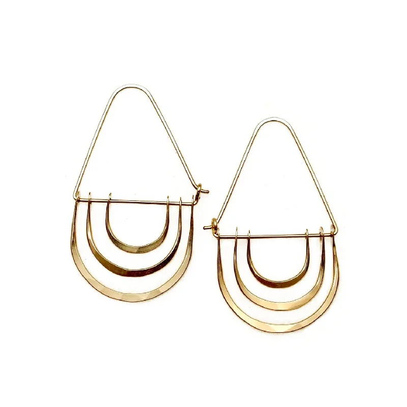 Triple Arc Hoops Gold