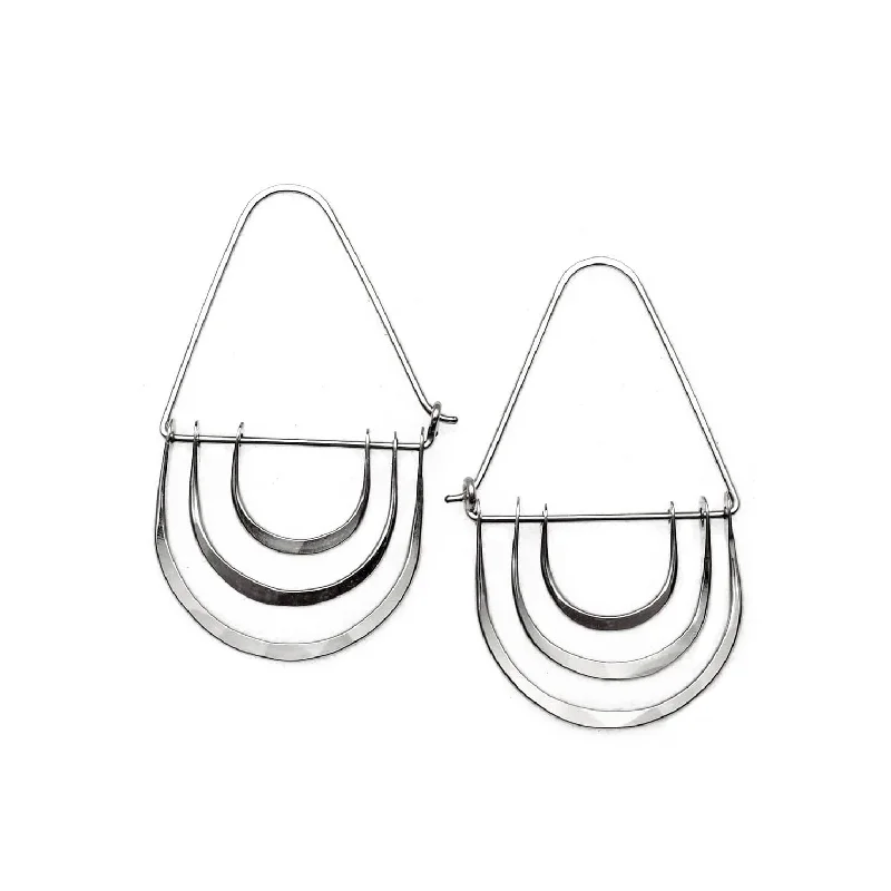 Triple Arc Hoops Silver