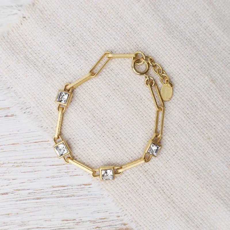 Crystal Studded Gold Plated Bracelet