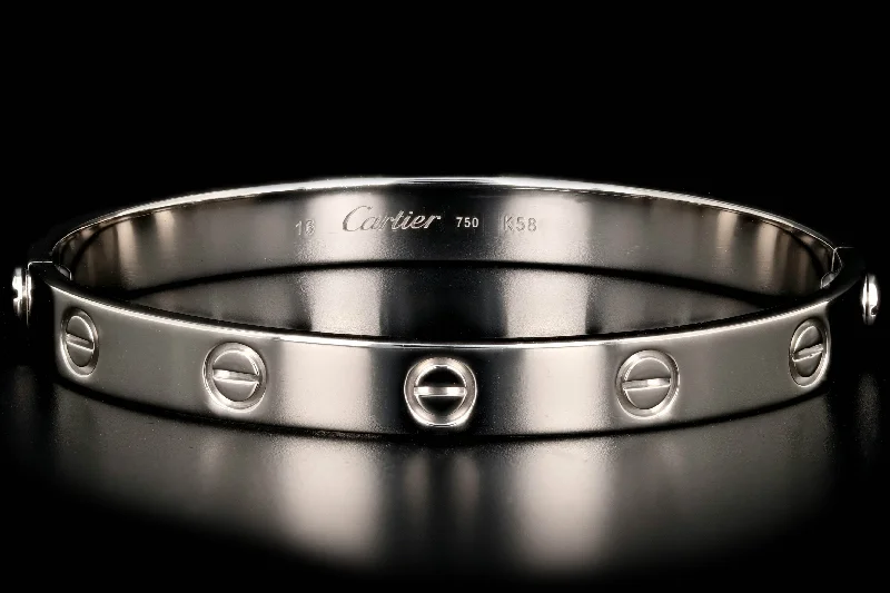 Cartier 18K White Gold Love Bracelet Size 16