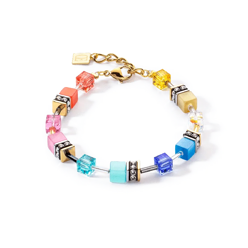 GeoCube Iconic Classic Multicolor Gold Bracelet