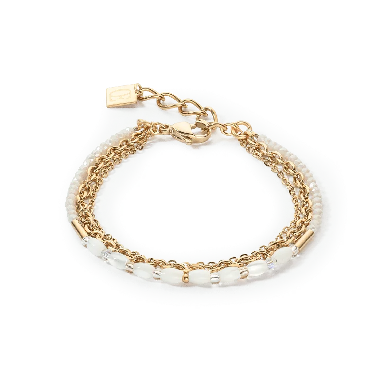 Brilliant Square Layer Gold Bracelet