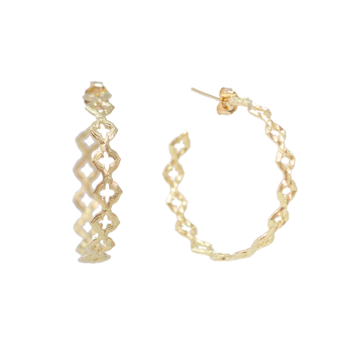 Armenta 18K Yellow Gold Open Scroll Hoop Earrings