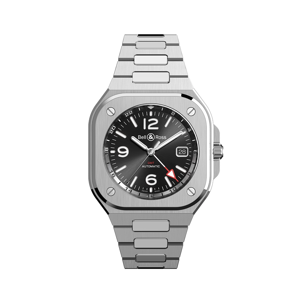 Bell & Ross BR05 GMT Stainless Steel Black Sunray Dial 41mm Automatic