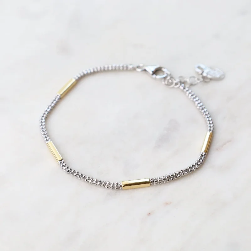 Sterling Silver & Yellow Gold Plated Enid Bracelet